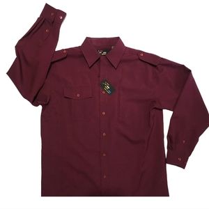 NWT Men's Medium Dress Shirt A Cut Above Henri Valdise Dark Burgundy Dressy